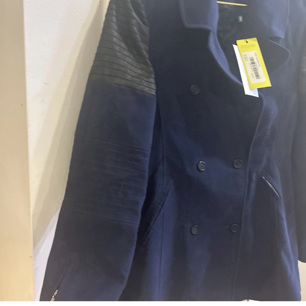 Navy and Black Coat Corduroy Blazer Jacket Double Breasted  Karen MillenUk16Us12